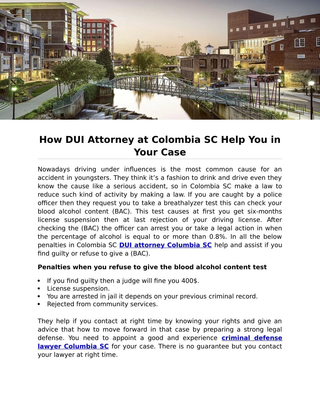 how dui attorney at colombia sc help you in your