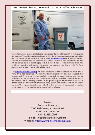 Get The Best Cleanup Done And That Too At Affordable Rates - slide 1