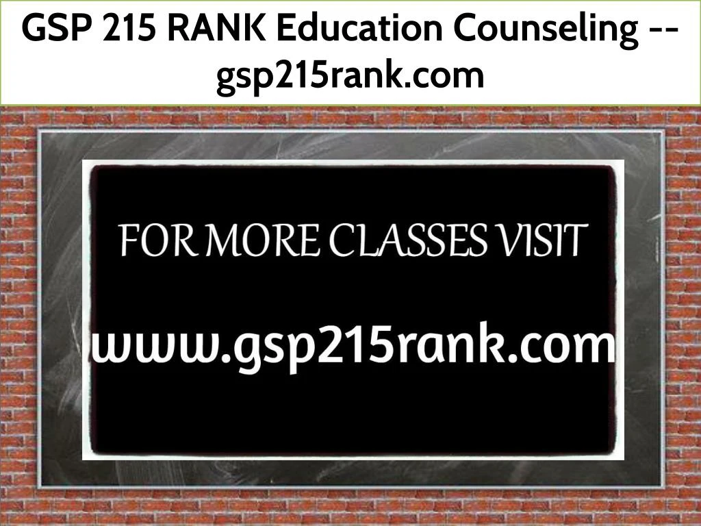 gsp 215 rank education counseling gsp215rank com