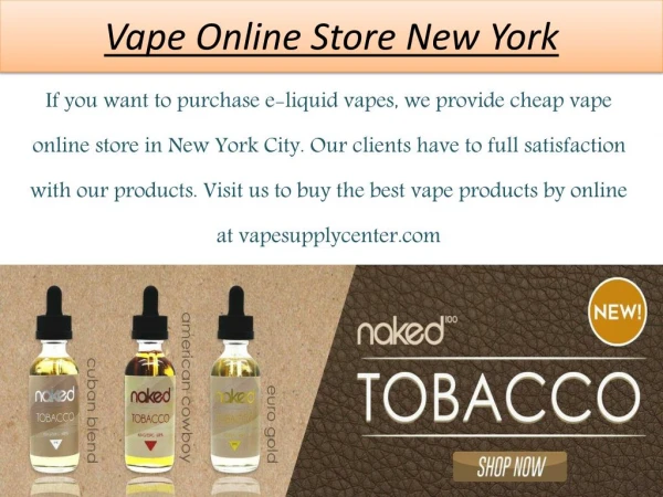Cheap Vape Online Store New York - Vape Supply Center