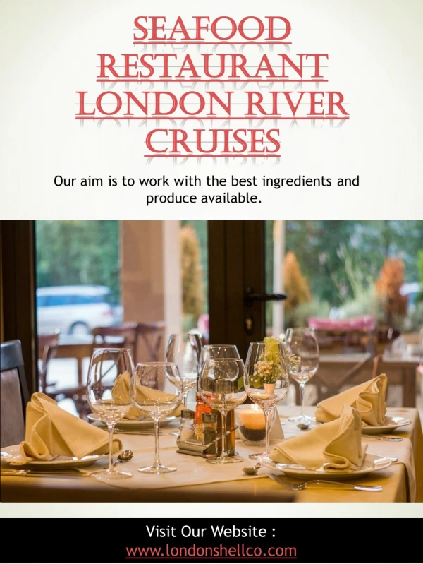 Seafood Restaurant London River Cruises