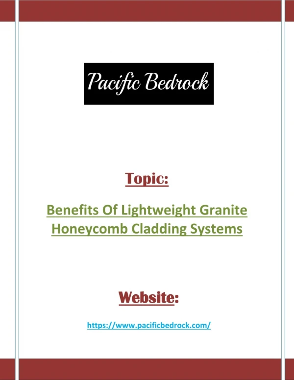 Benefits Of Lightweight Granite Honeycomb Cladding Systems