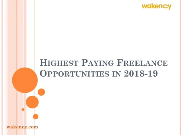 Highest Paying Freelance Opportunities in 2018-19