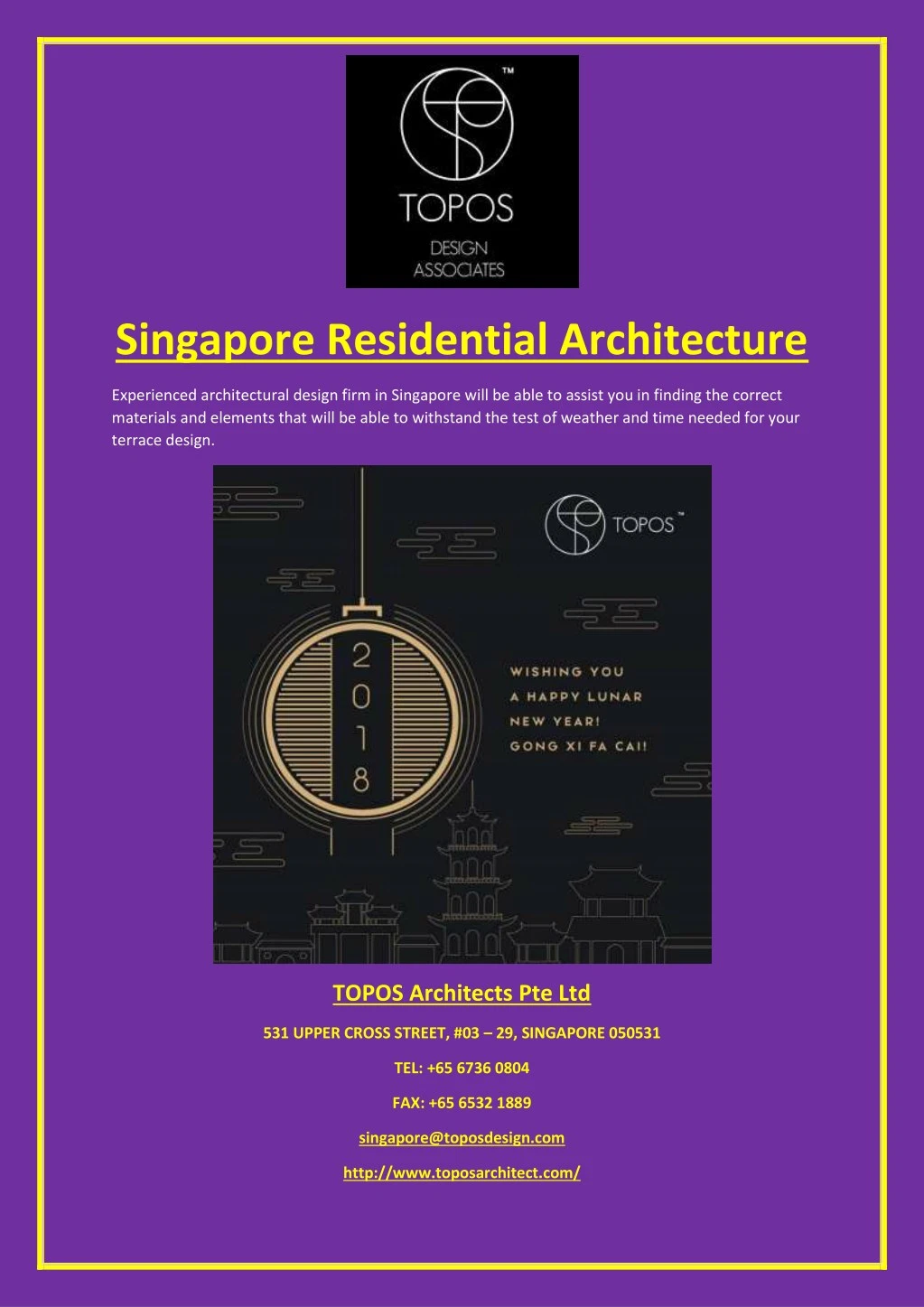 singapore residential architecture