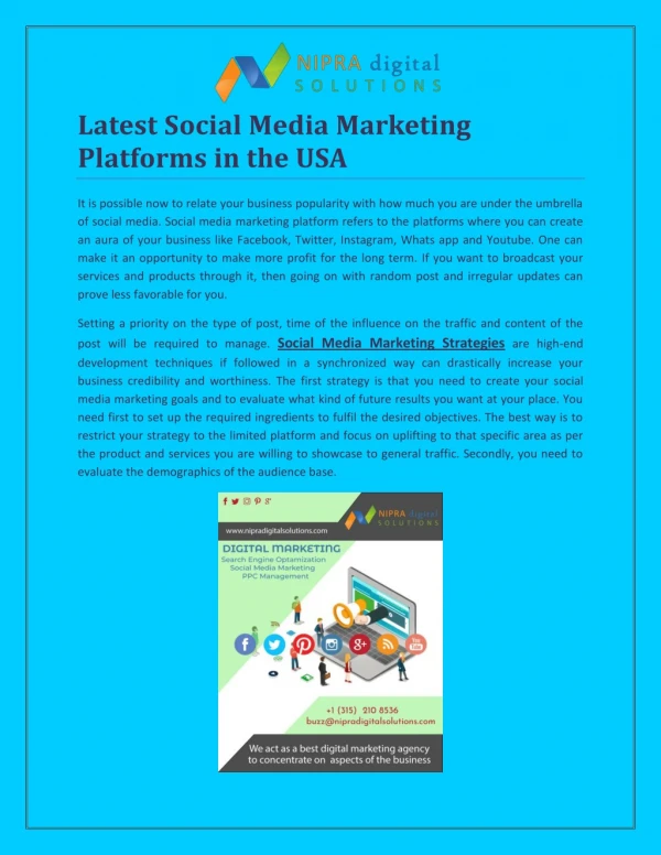 Latest Social Media Marketing Platforms in the USA
