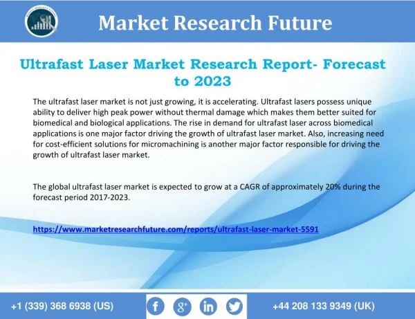 Ultrafast Laser Market Revenue Analysis, Growth Rate, Size, Trend, Key Players and Forecast 2023