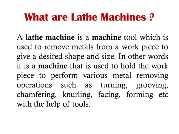 Lathe Machine Manufacturers