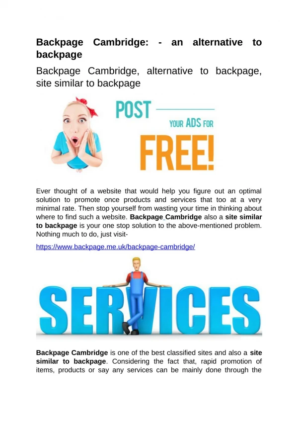 Backpage Cambridge: - an alternative to backpage