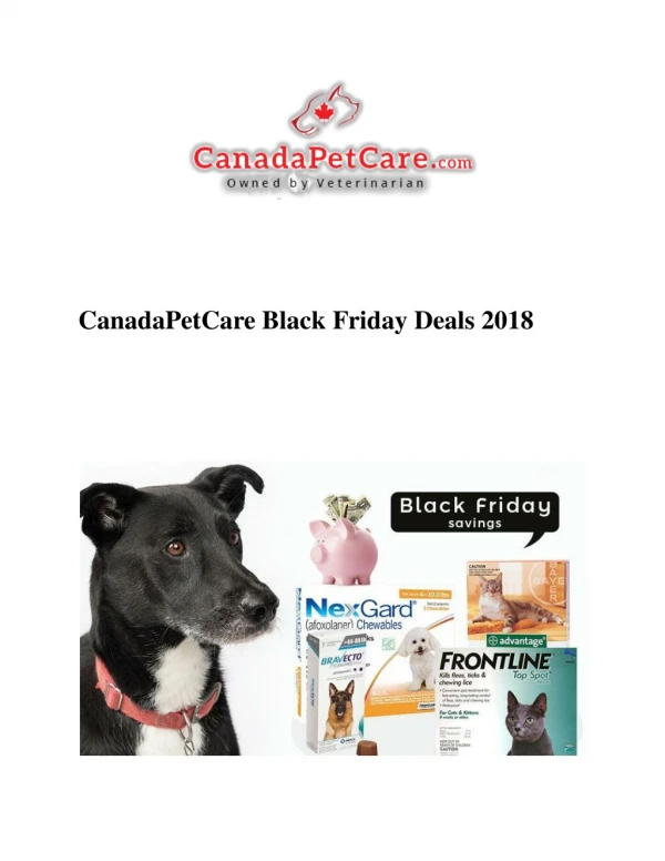 Black Friday Sale 2018 -CanadaPetCare