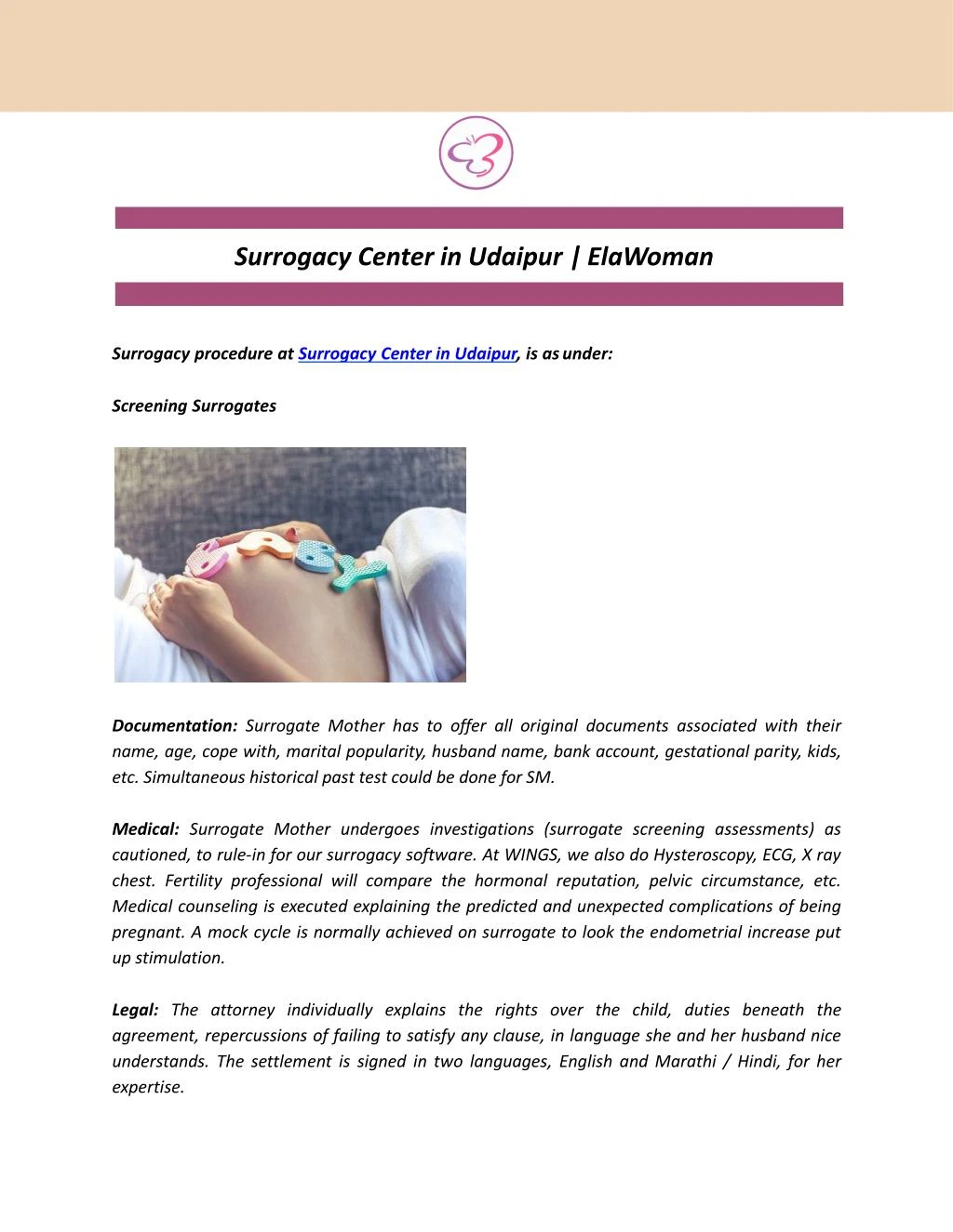 surrogacy center in udaipur elawoman