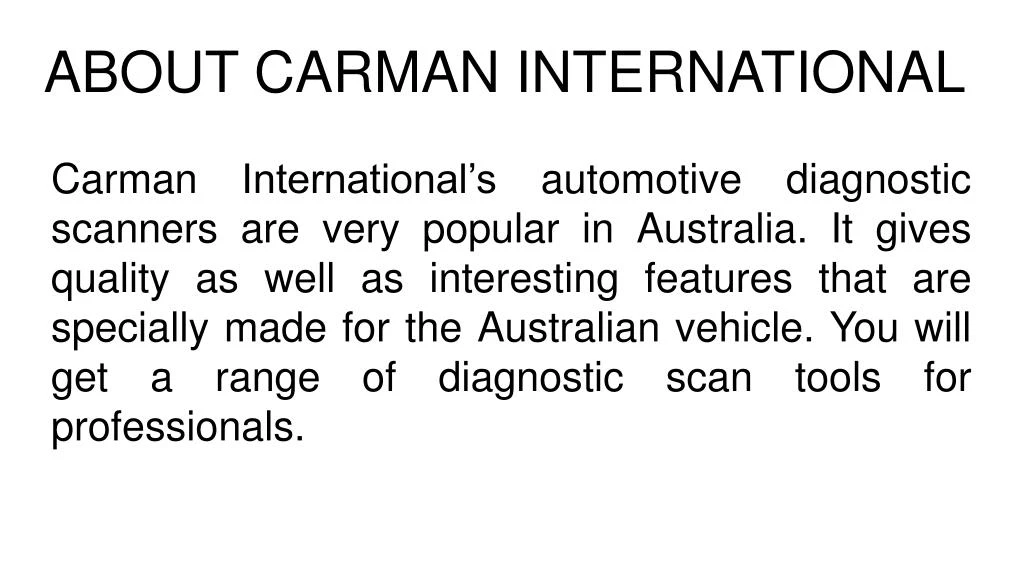 about carman international