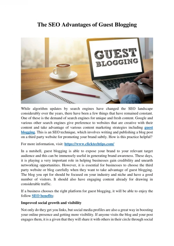 The SEO Advantages of Guest Blogging