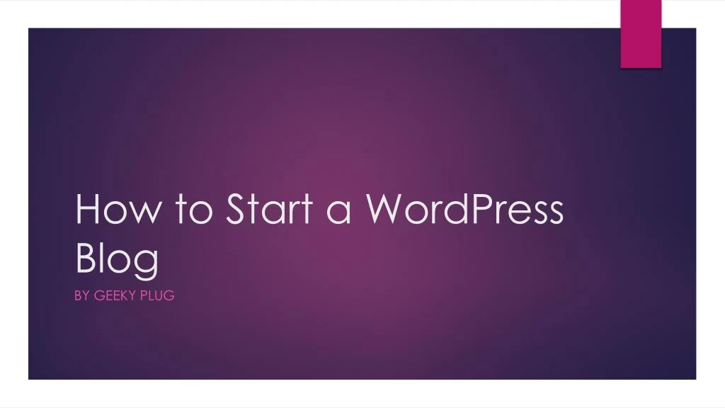 how to start a wordpress blog