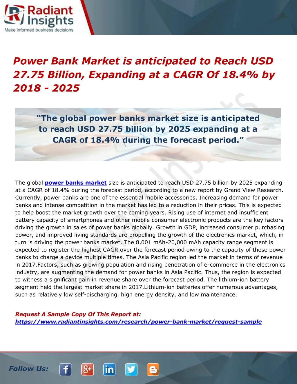 power bank market is anticipated to reach