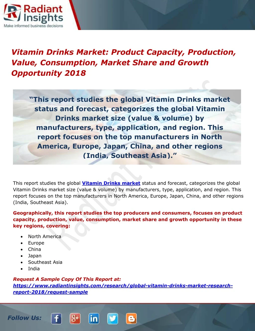 vitamin drinks market product capacity production