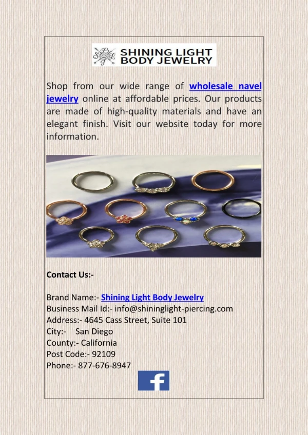 Wholesale Navel Jewelry | Shininglight-piercing.com