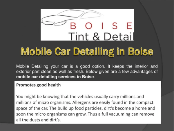 Mobile Auto Detailing, Boise, ID