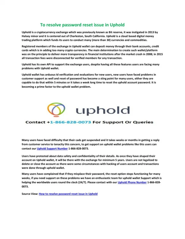 Resolve Uphold technical Issue with best experts