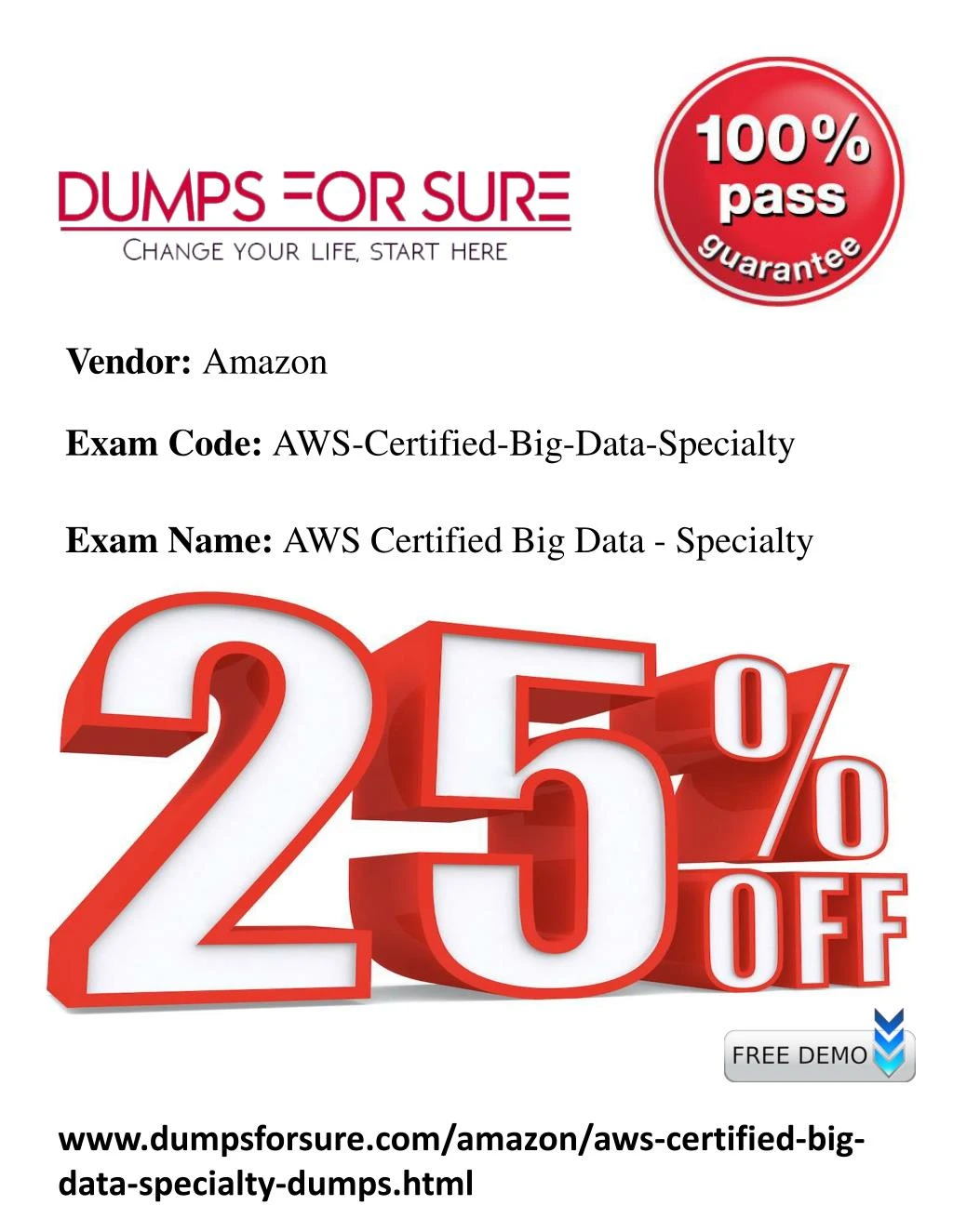 vendor amazon exam code aws certified big data