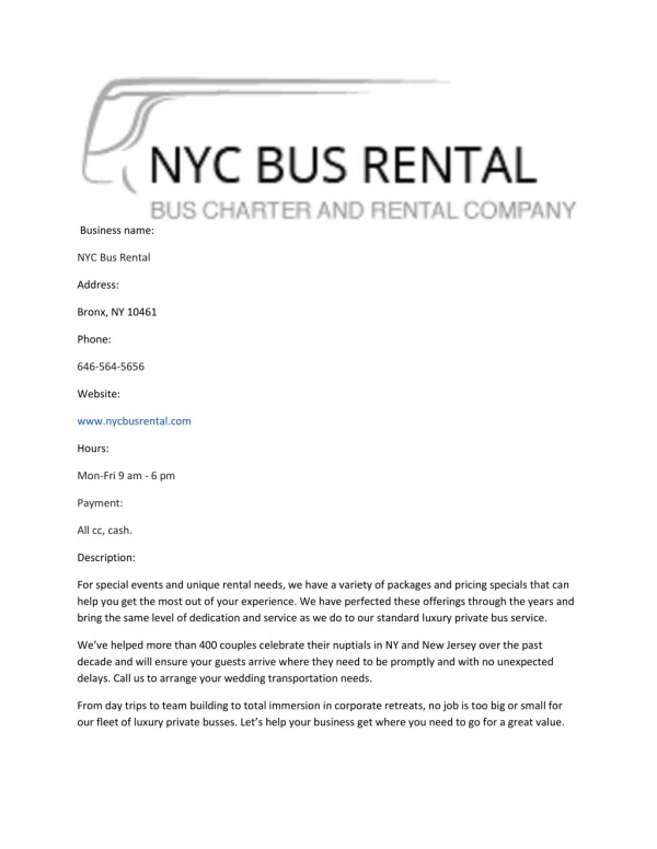 NYC Bus Rental