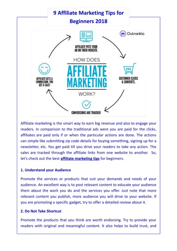 9 Affiliate Marketing Tips for Beginners 2018 - Outrankio