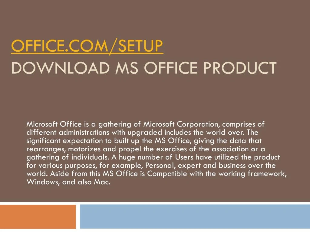 office com setup download ms office product