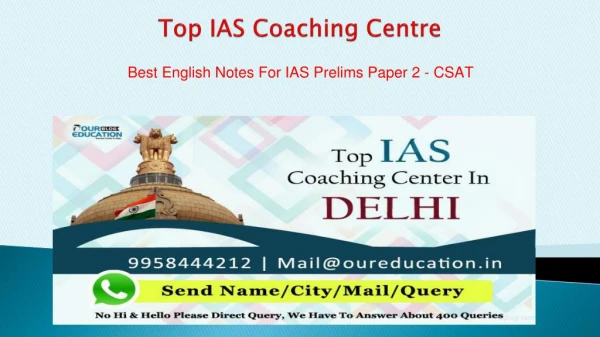 Top IAS Coaching Centre Delhi