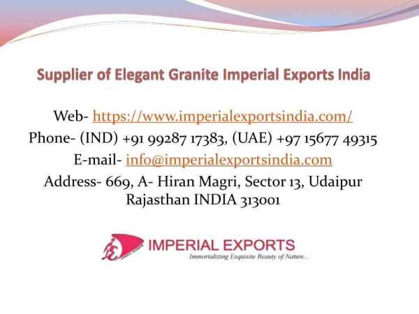 Supplier of Elegant Granite Imperial Exports India