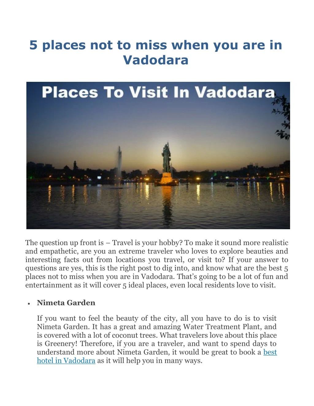 5 places not to miss when you are in vadodara