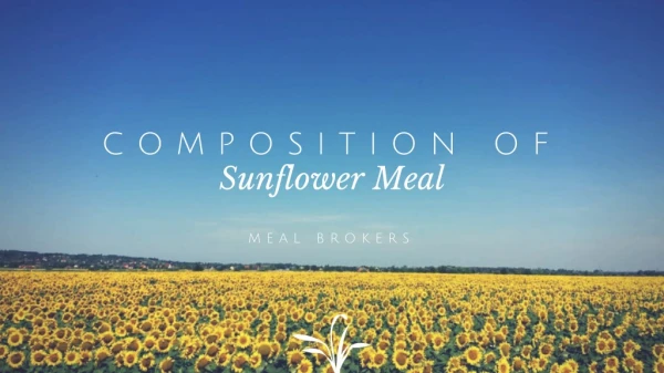 Information on the Composition of Sunflower Doc or Meal
