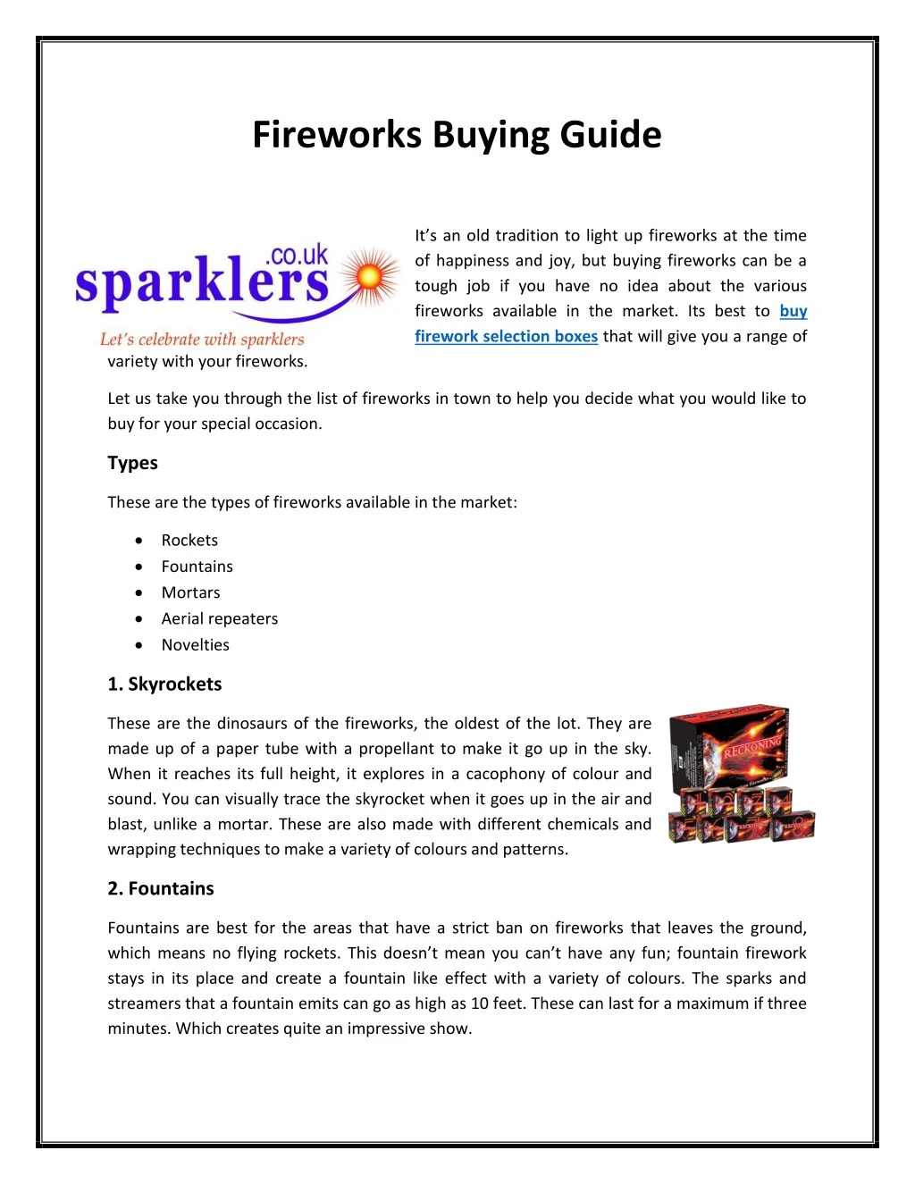fireworks buying guide