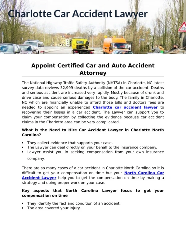 Appoint Certified Car and Auto Accident Attorney