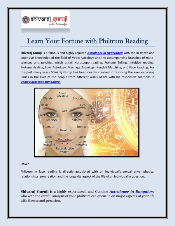 Learn Your Fortune with Philtrum Reading