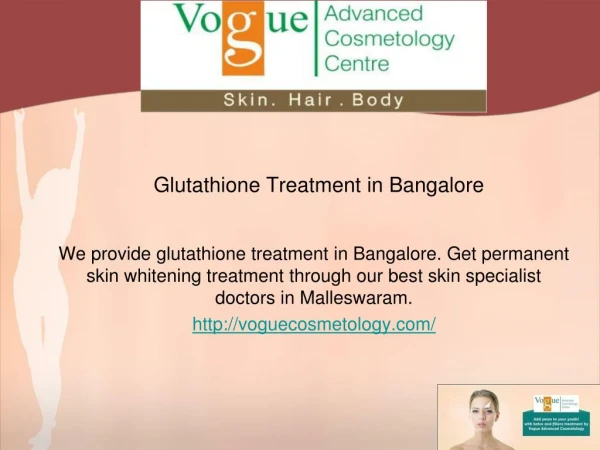 Glutathione treatment in Bangalore