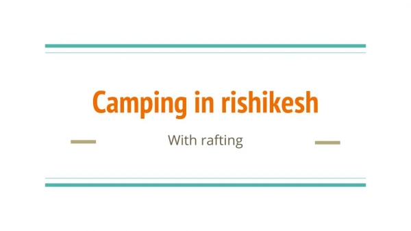 Rishikesh Camping & Rafting Package