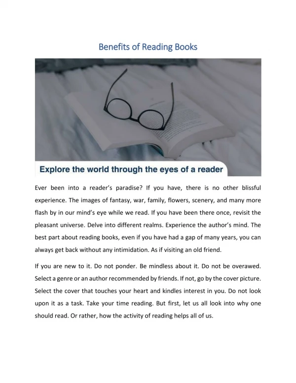 Benefits of Reading Books | Athulya Assisted Living