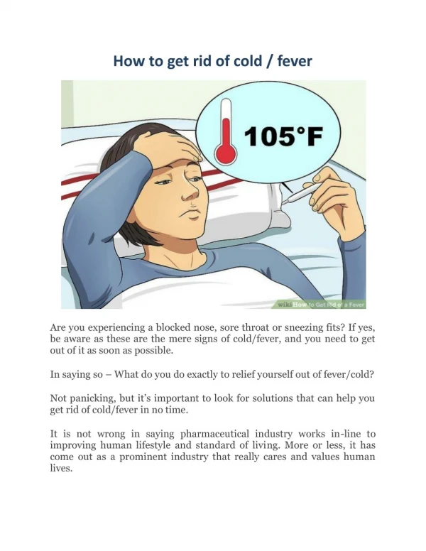 How to get rid of cold / fever