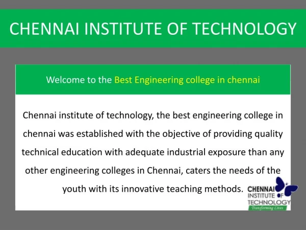 Best engineering college in chennai - chennai institute of technology