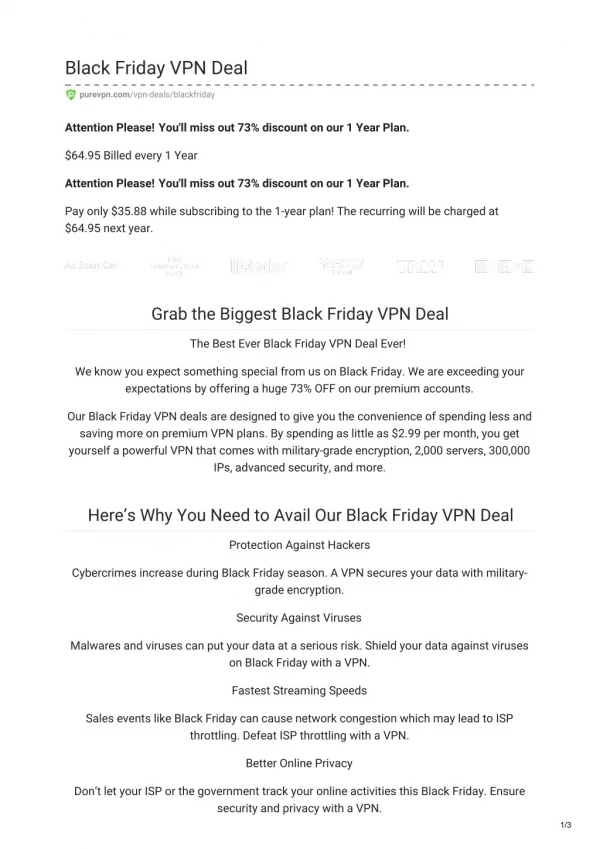 PureVPN Black Friday Deal 2018