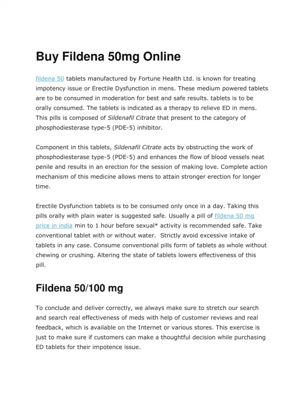 Fildena 50mg Online