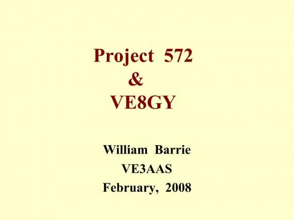 Project 572 VE8GY