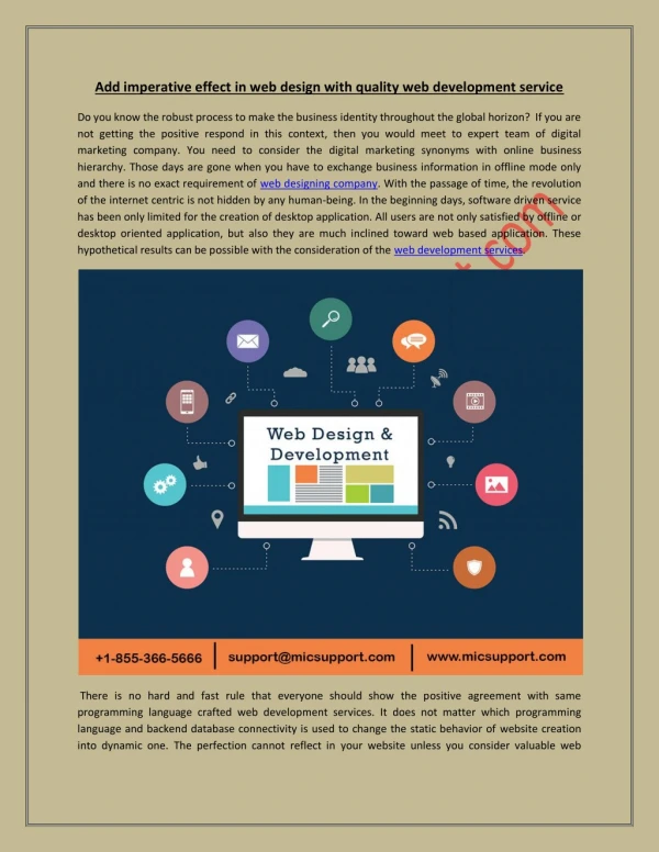 Add imperative effect in web design with quality web development service