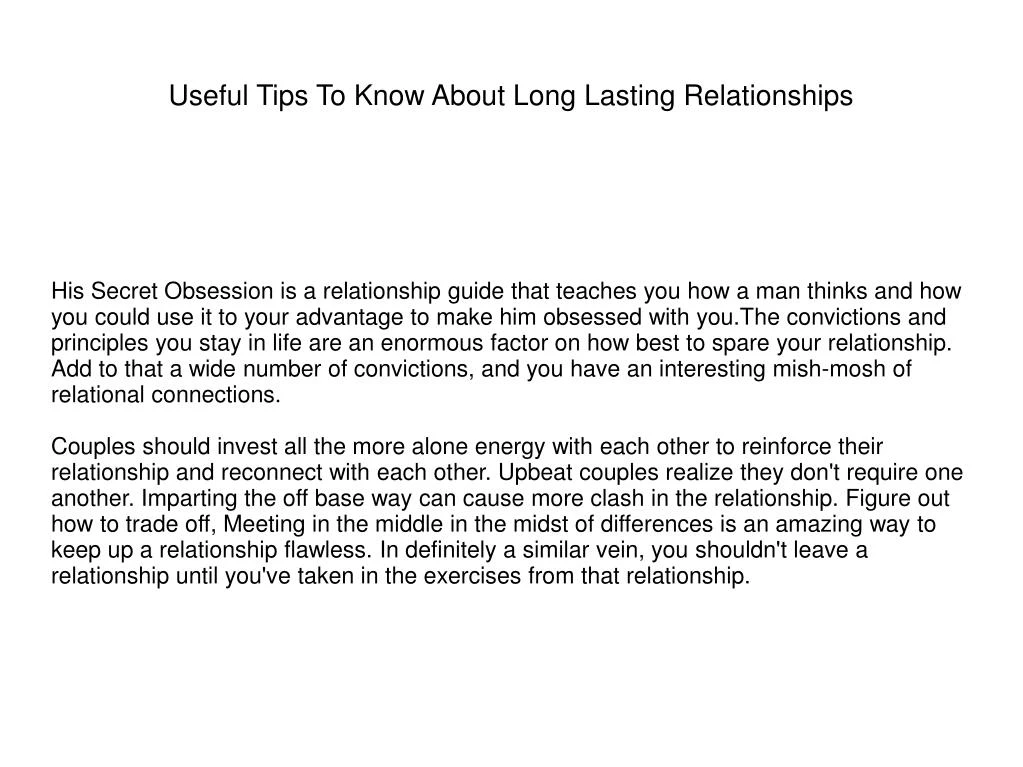 useful tips to know about long lasting relationships
