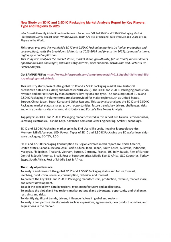 new study on 3d ic and 2 5d ic packaging market