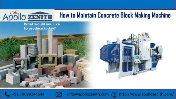 How to Maintain Concrete Block Making Machine