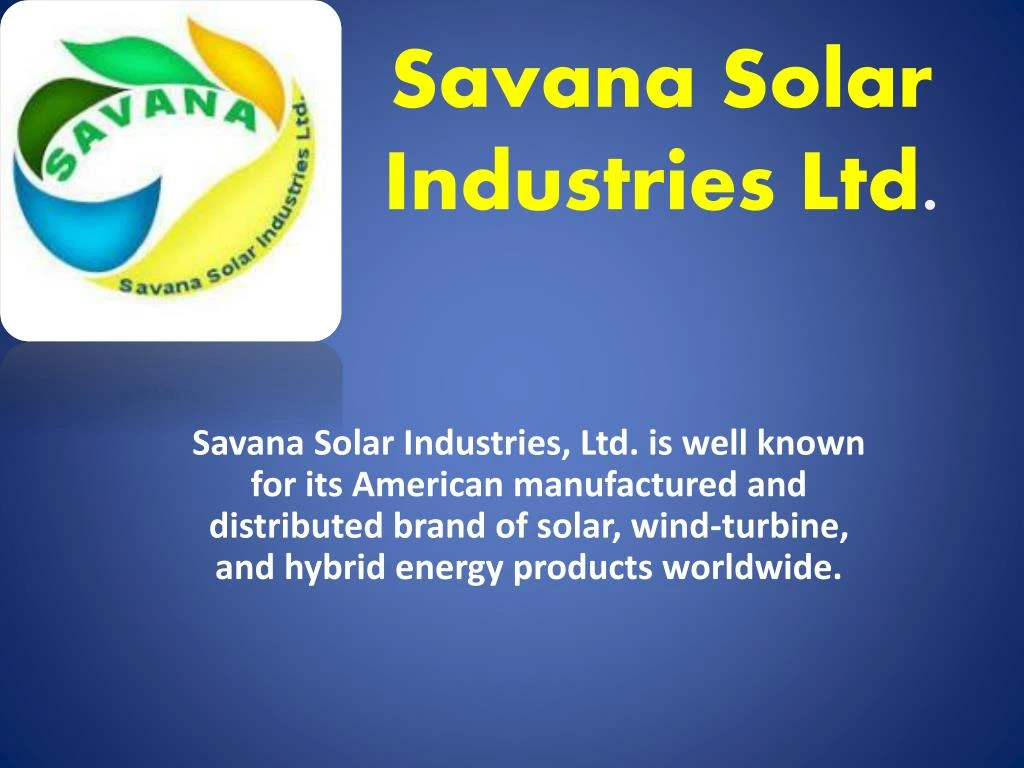 savana solar industries ltd