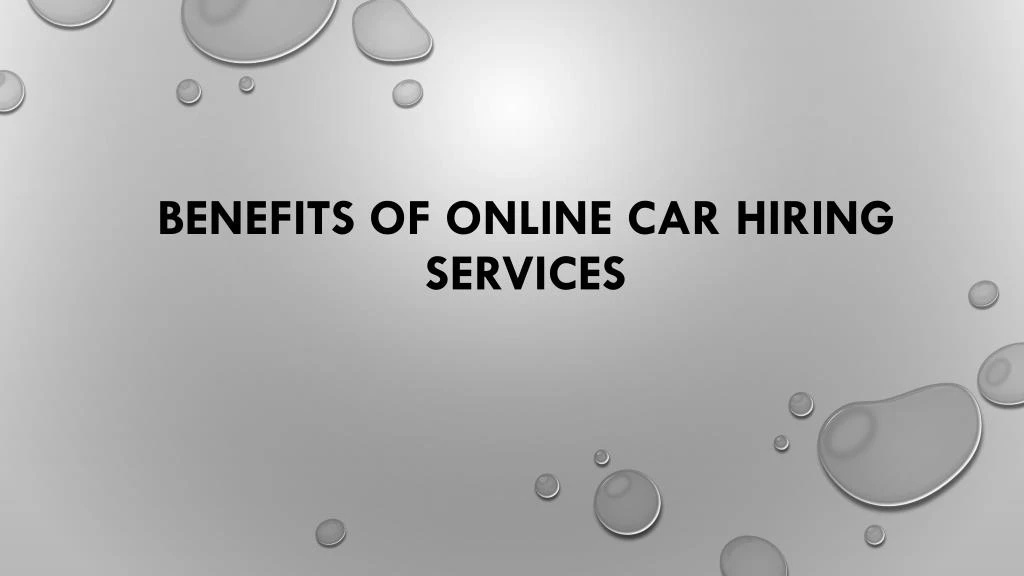benefits of online car hiring services