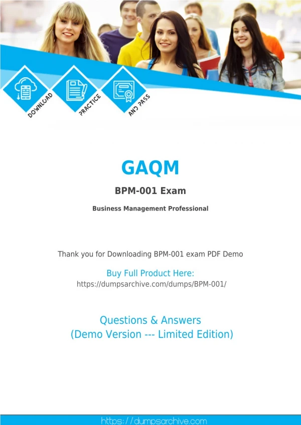 GAQM BPM-001 Dumps - Actual BPM-001 Questions PDF [Updated]