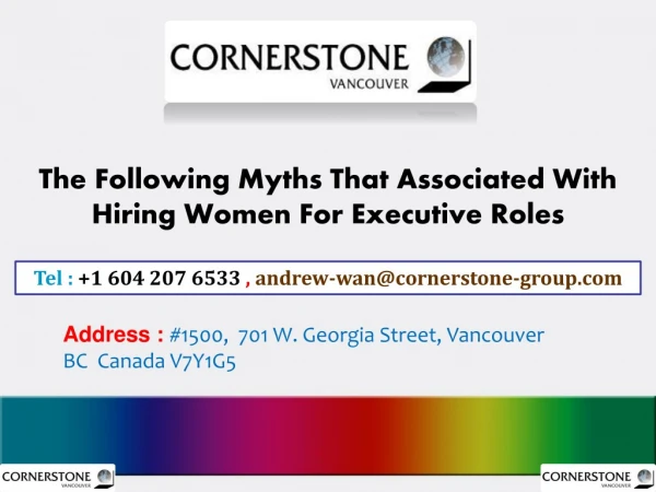 The Following Myths That Associated With Hiring Women for Executive Roles