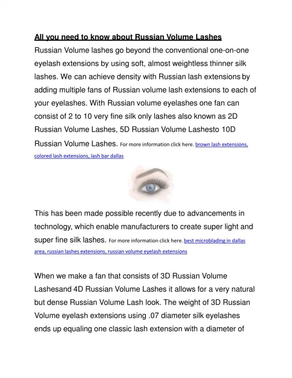 All you need to know about Russian Volume Lashes